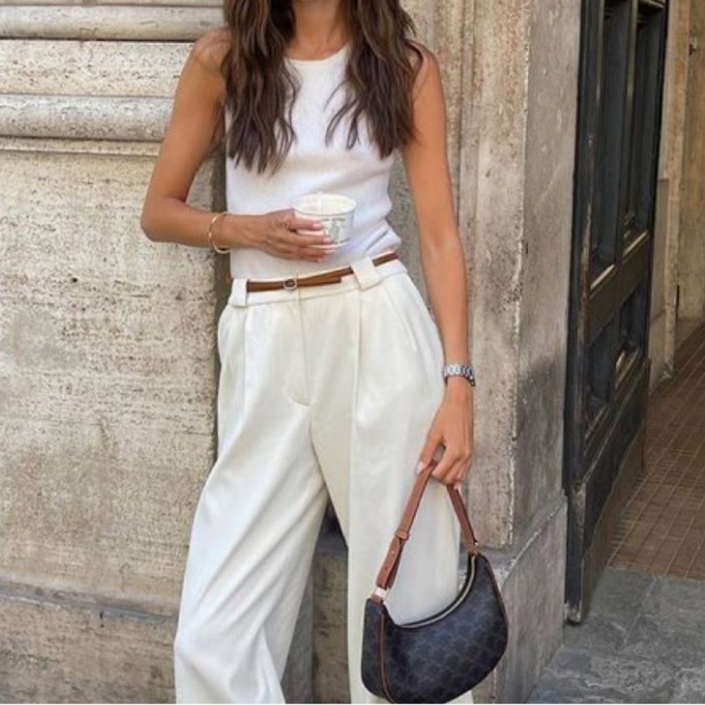 White sweater tank top